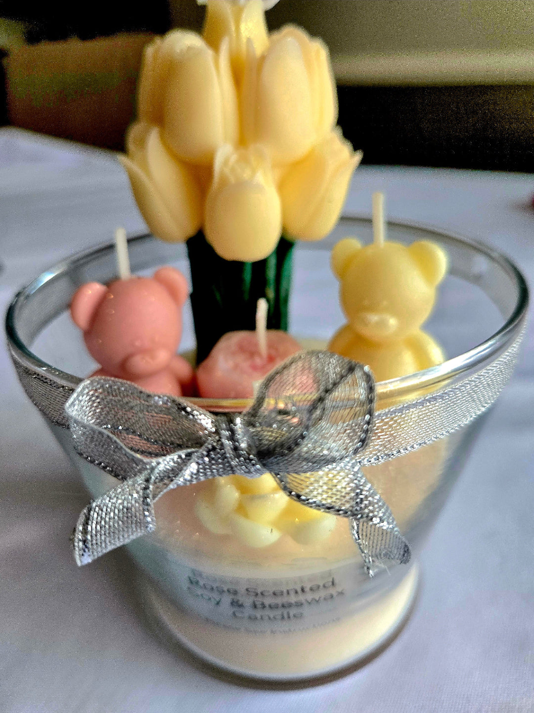 Decorative Cup-Shaped Glass Candle