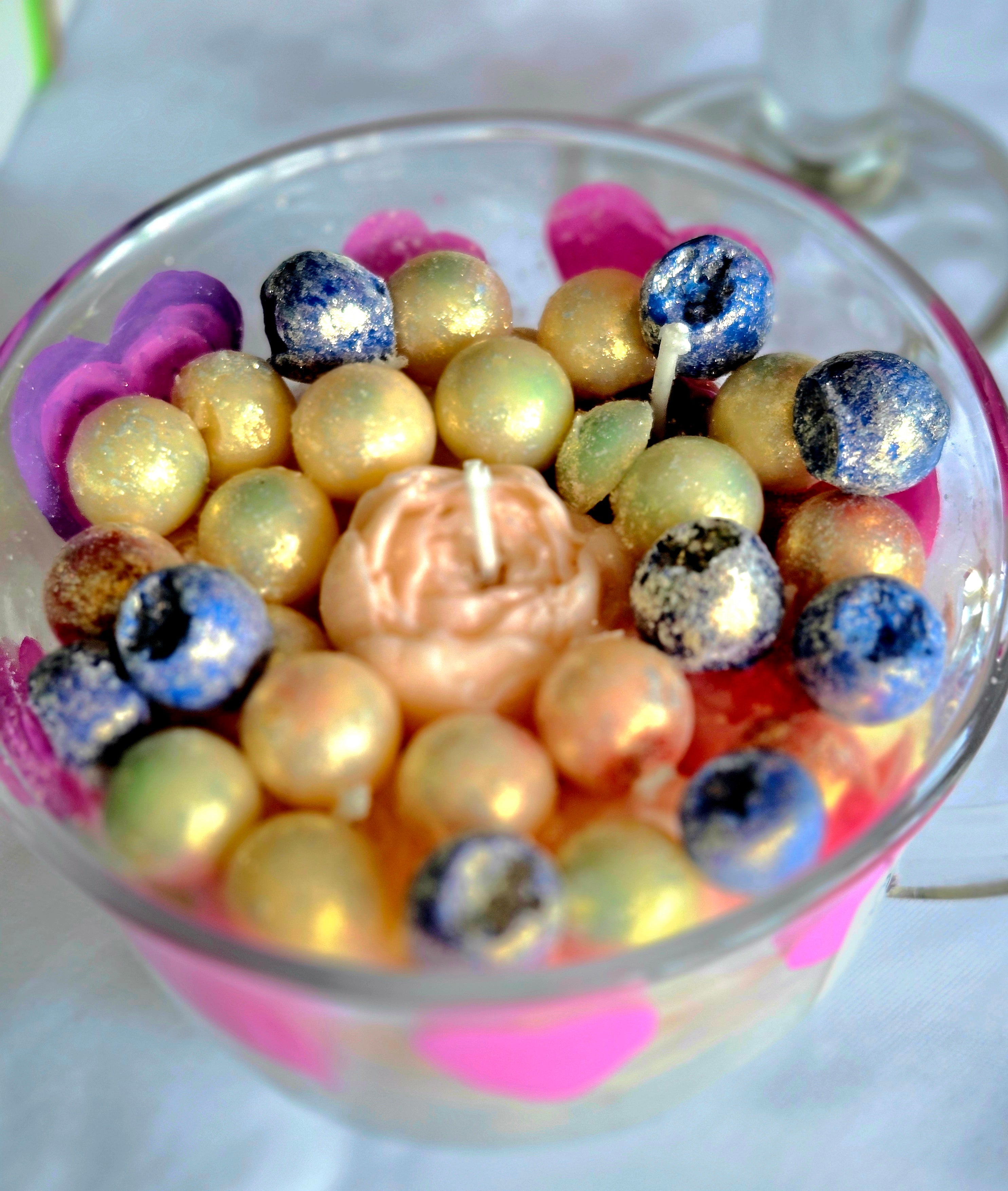 Decorative Cup-Shaped Glass Candle